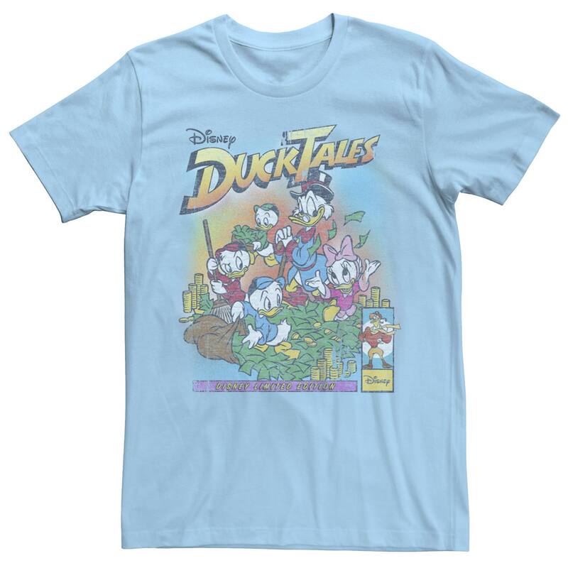 ディズニー メンズ トップス Tシャツ グラフィック Disney's DuckTales Men's Limitedition Retro Group Shot Graphic Tee Light Blue ブルー
