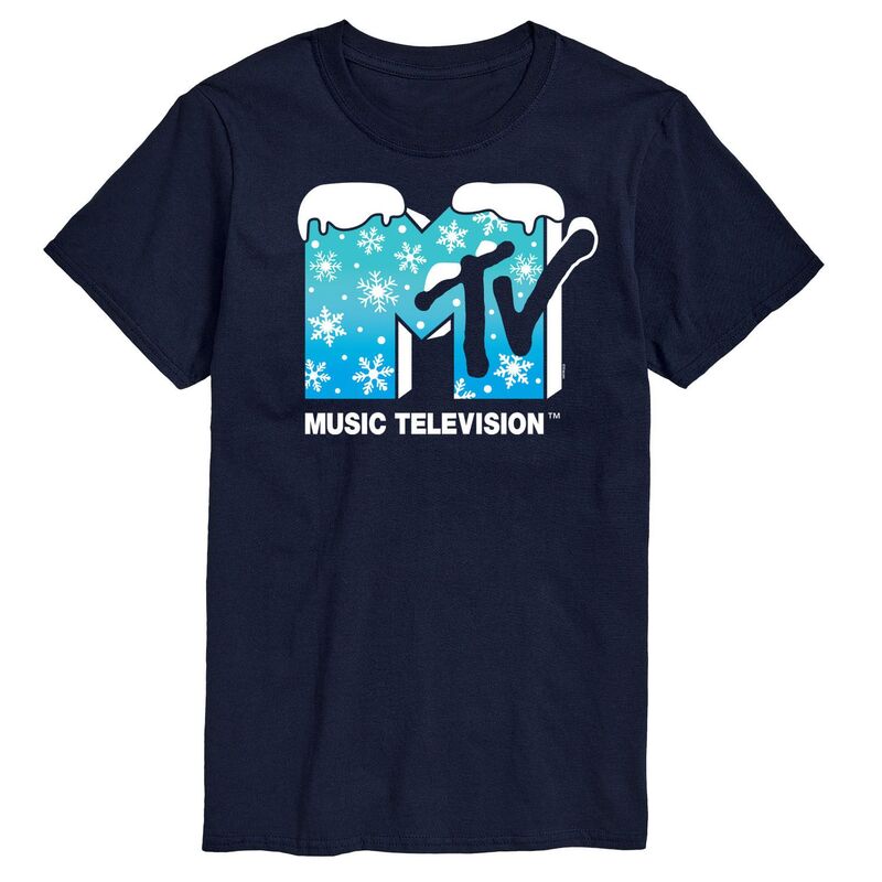 アニメキャラクター メンズ トップス Tシャツ トール ロゴ グラフィック Licensed Character Big & Tall MTV Snowflakes Logo Graphic Tee Navy ネイビー