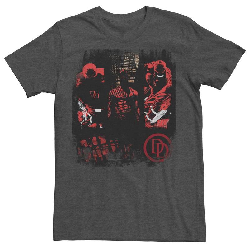 アニメキャラクター メンズ トップス Tシャツ Licensed Character Men's Daredevil Collage Tee Charcoal Heather チャコール 7,205円