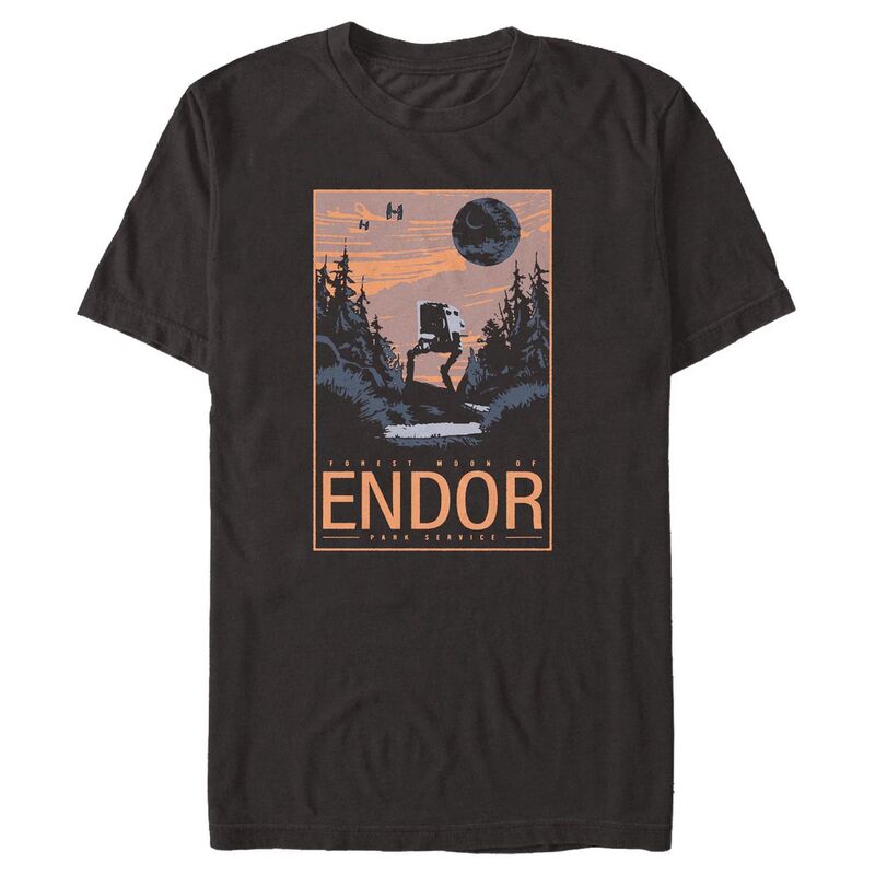 スター ウォーズ メンズ トップス Tシャツ Men'star Wars Forest Mood Of Endor Park Service Tee Black ブラック