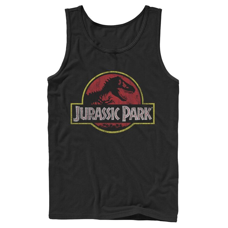 アニメキャラクター メンズ トップス Tシャツ ロゴ グラフィック Licensed Character Men's Jurassic Park Distressed Original Park Logo Graphic Tank Top Black ブラック 7,394円