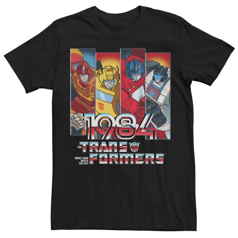 アニメキャラクター メンズ トップス Tシャツ Licensed Character Men's Transformers 1984 Autobots Panels Tee Black ブラック