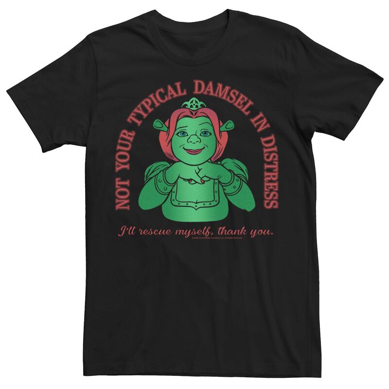 アニメキャラクター メンズ トップス Tシャツ Licensed Character Men'shrek Fiona Not Your Typical Damsel In Distress Tee Black ブラック