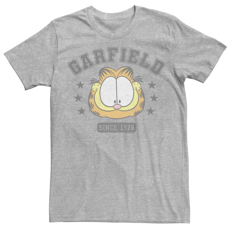 アニメキャラクター メンズ トップス Tシャツ Licensed Character Men's Garfield Collegiate Garfield Retro Tee Athletic Heather ヘザー