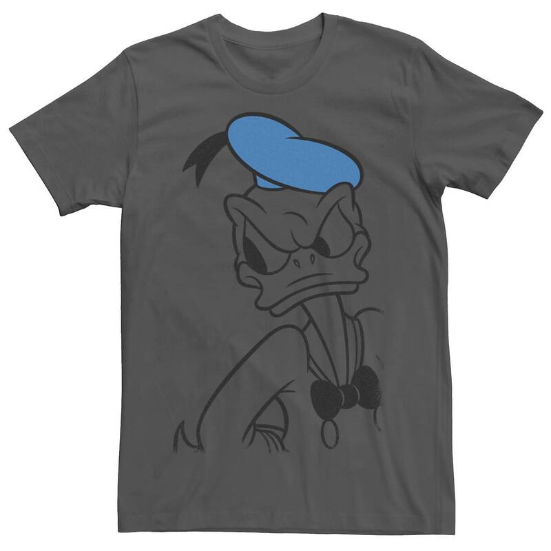 ディズニー メンズ トップス Tシャツ Disney's Mickey & Friends Donalduck Tonal Portrait Men's Tee Charcoal チャコール