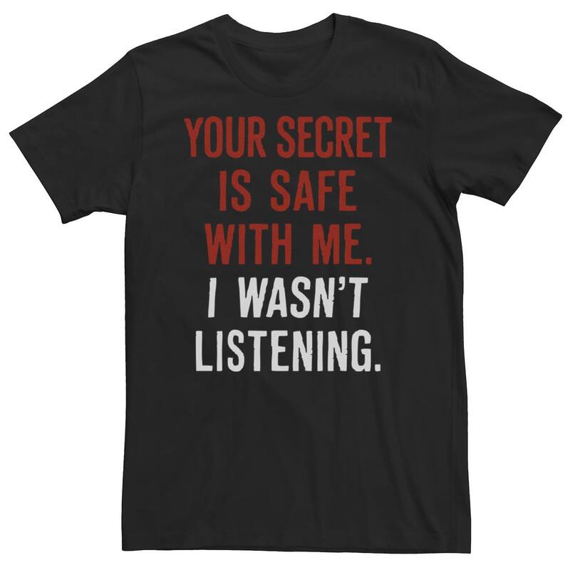 アニメキャラクター メンズ トップス Tシャツ Licensed Character Men's Generic Your Secret Humor Textee Black ブラック