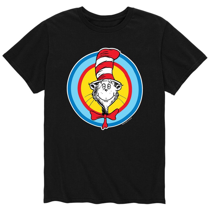 アニメキャラクター メンズ トップス Tシャツ Licensed Character Men's Dr. Seuss Cat In Hatee Black ブラック