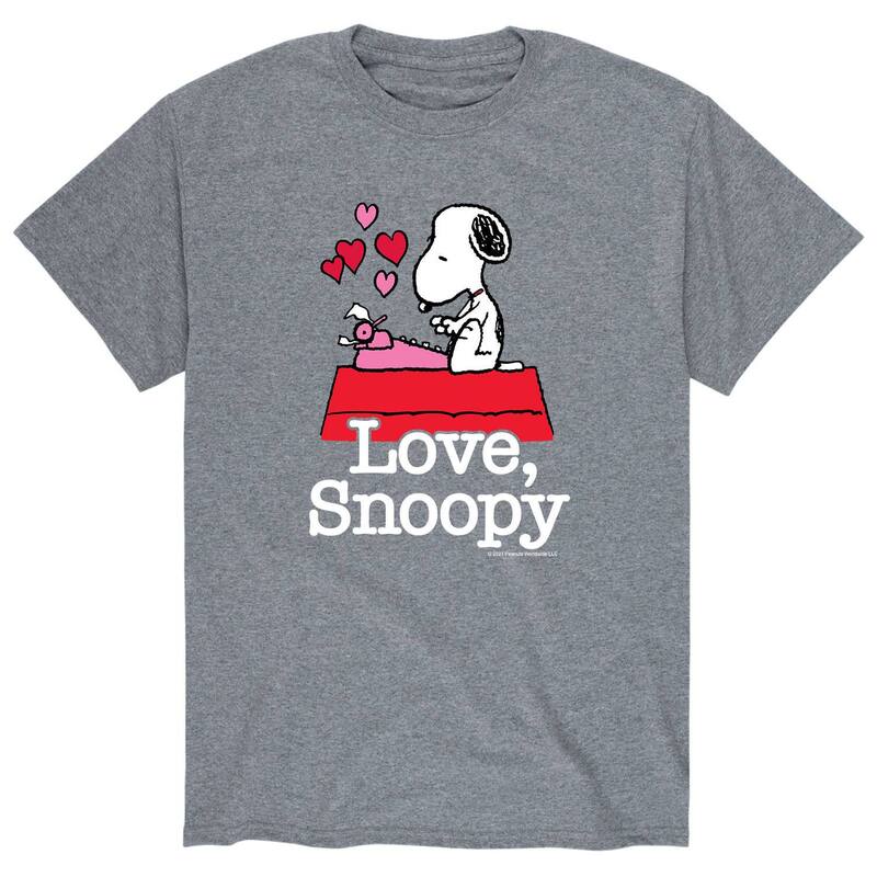 アニメキャラクター メンズ トップス Tシャツ Licensed Character Men's Peanuts Love Snoopy Tee Gray グレー 7,205円