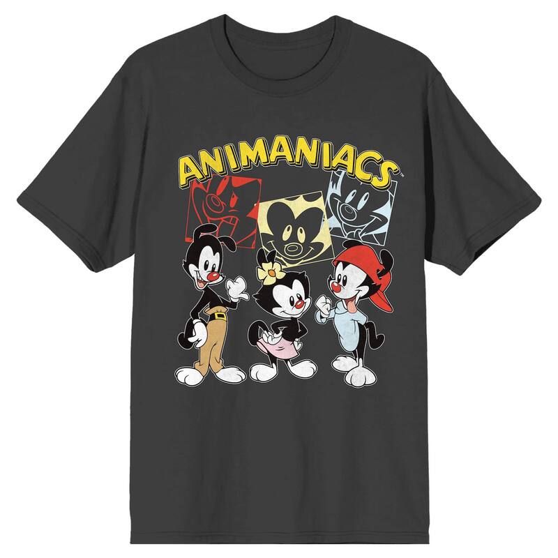 アニメキャラクター メンズ トップス Tシャツ Licensed Character Men's Animaniacs Wakko andotee Grey グレー