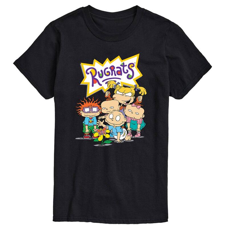 アニメキャラクター メンズ トップス Tシャツ Licensed Character Men's Rugrats Group Tee Black ブラック