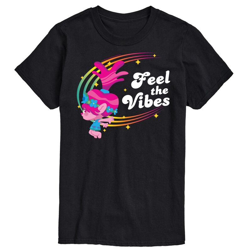 アニメキャラクター メンズ トップス Tシャツ Licensed Character Men's Trolls Feel The Vibes Tee Black ブラック