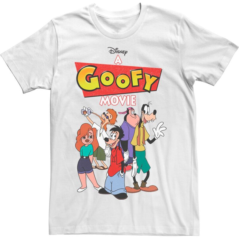 ディズニー メンズ トップス Tシャツ ロゴ グラフィック Disney's A Goofy Movie Group Shot Logo Men's Graphic Tee White ホワイト