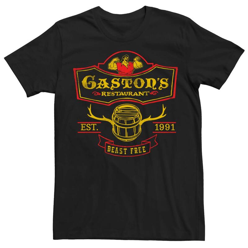 ディズニー メンズ トップス Tシャツ グラフィック Disney's Beauty And The Beast Gaston's Restaurant Beast Free Men's Graphic Tee Black ブラック