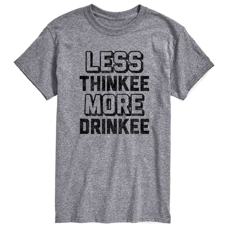アニメキャラクター メンズ トップス Tシャツ トール グラフィック Licensed Character Big & Talless Thinkee More Drinkee Graphic Tee Gray グレー