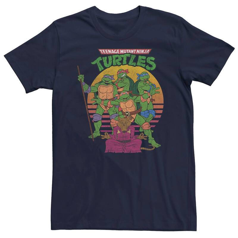 ニコロデオン メンズ トップス Tシャツ グラフィック Men's Nickelodeon Teenage Mutant Ninja Turtlesunset Background Graphic Tee Navy ネイビー