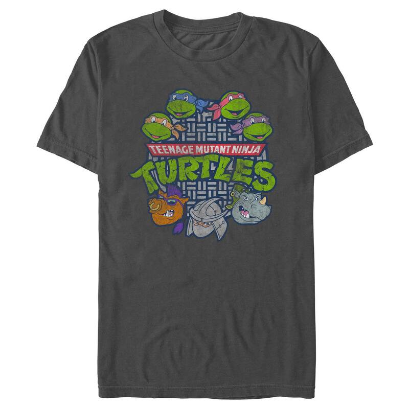 アニメキャラクター メンズ トップス Tシャツ グラフィック Licensed Character Men's Teenage Mutant Ninja Turtlesewer Enemies Graphic Tee Charcoal チャコール