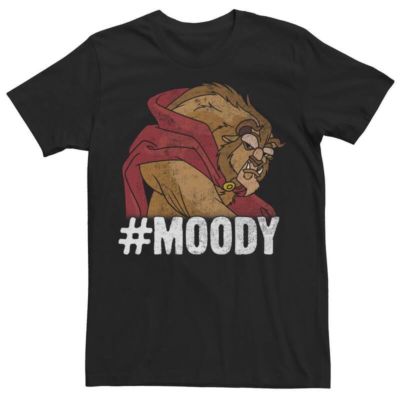 ディズニー メンズ トップス Tシャツ トール Big & Tall Disney Beauty & The Beast #MOODY Grumpy Tee Black ブラック