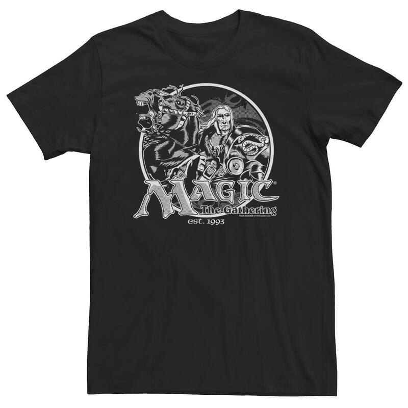 アニメキャラクター メンズ トップス Tシャツ トール ロゴ Licensed Character Big & Tall Magic: The Gathering Retro Logo Tee Black ブラック