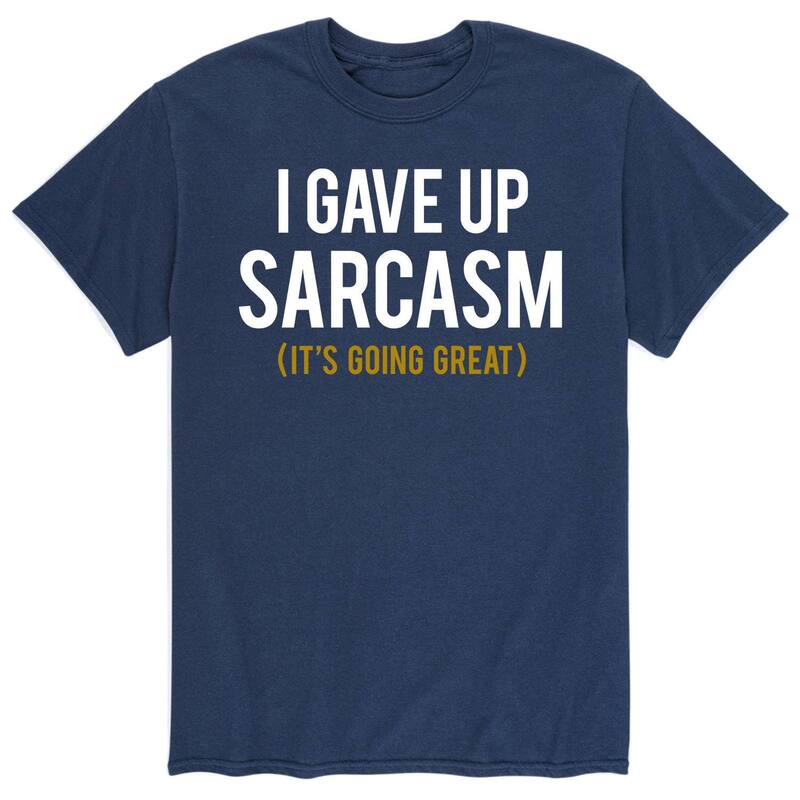 アニメキャラクター メンズ トップス Tシャツ Licensed Character Men's Gave Up Sarcasm Tee Navy ネイビー