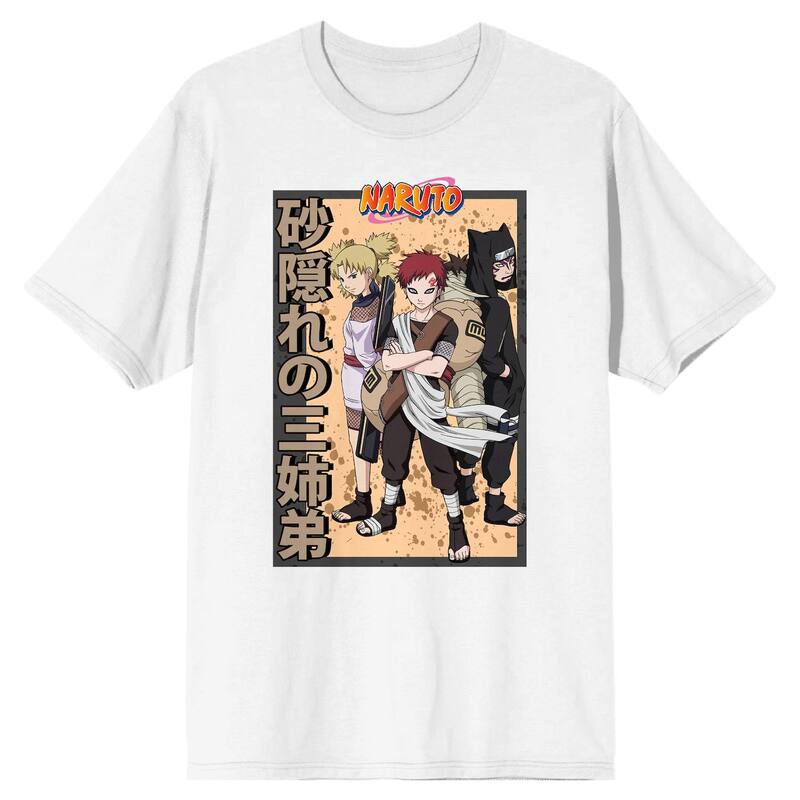 アニメキャラクター メンズ トップス Tシャツ Licensed Character Men's Naruto Classic Gaarand Temari Tee White ホワイト