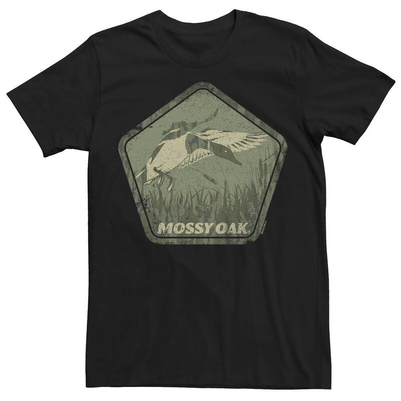 アニメキャラクター メンズ トップス Tシャツ トール グラフィック Licensed Character Big & Tall Mossy Oak Duck Flying Hexagon Graphic Tee Black ブラック