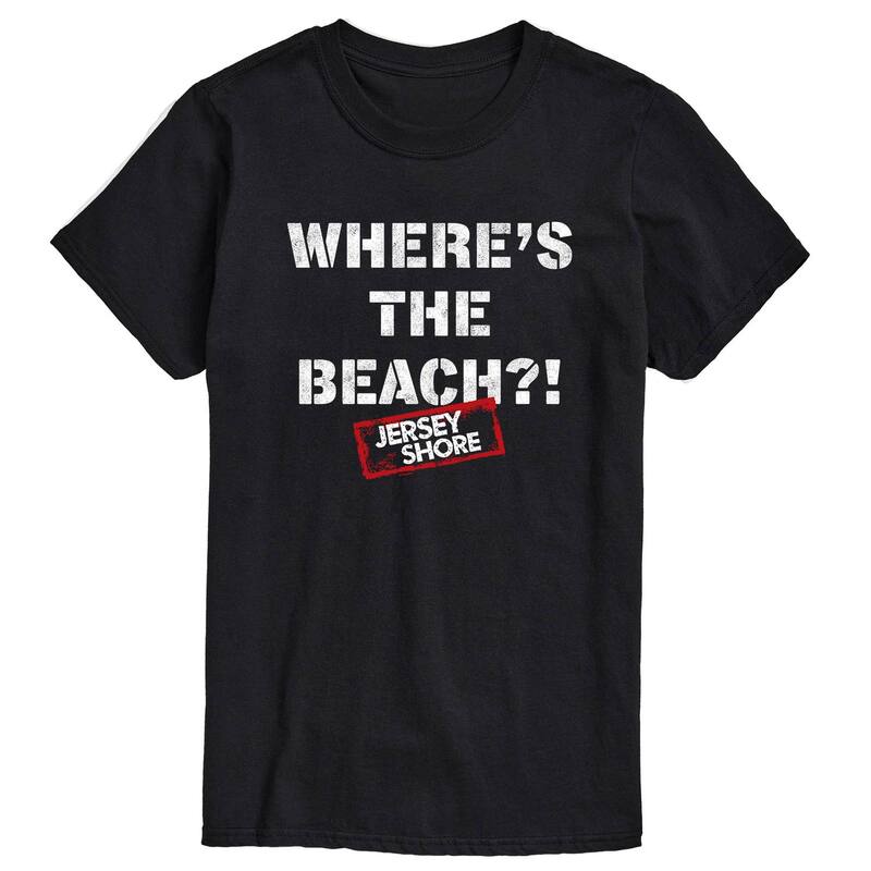アニメキャラクター メンズ トップス Tシャツ ジャージー グラフィック Licensed Character Men's Jersey Shore Where's The Beach Graphic Tee Black ブラック