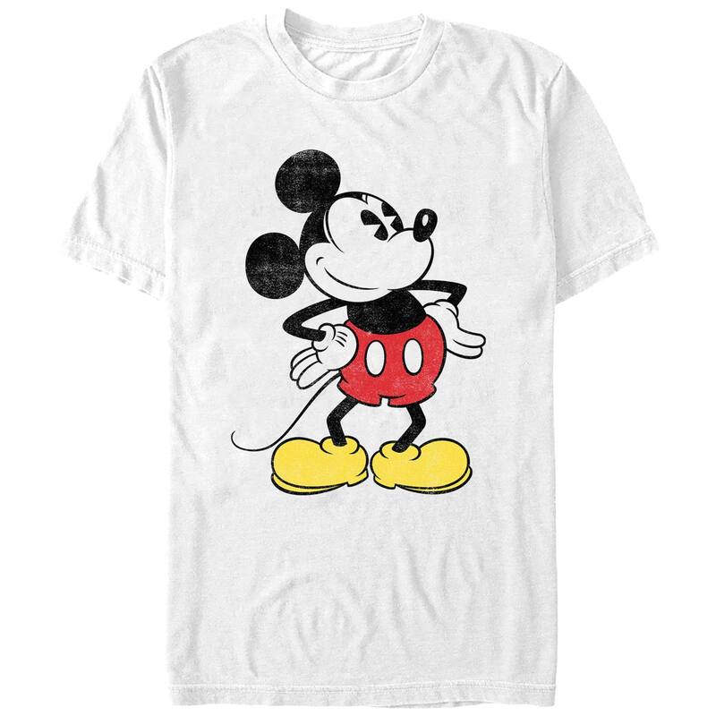 ディズニー メンズ トップス Tシャツ Disney's Mickey Mouse Men's Hands on the Hipose Tee White ホワイト