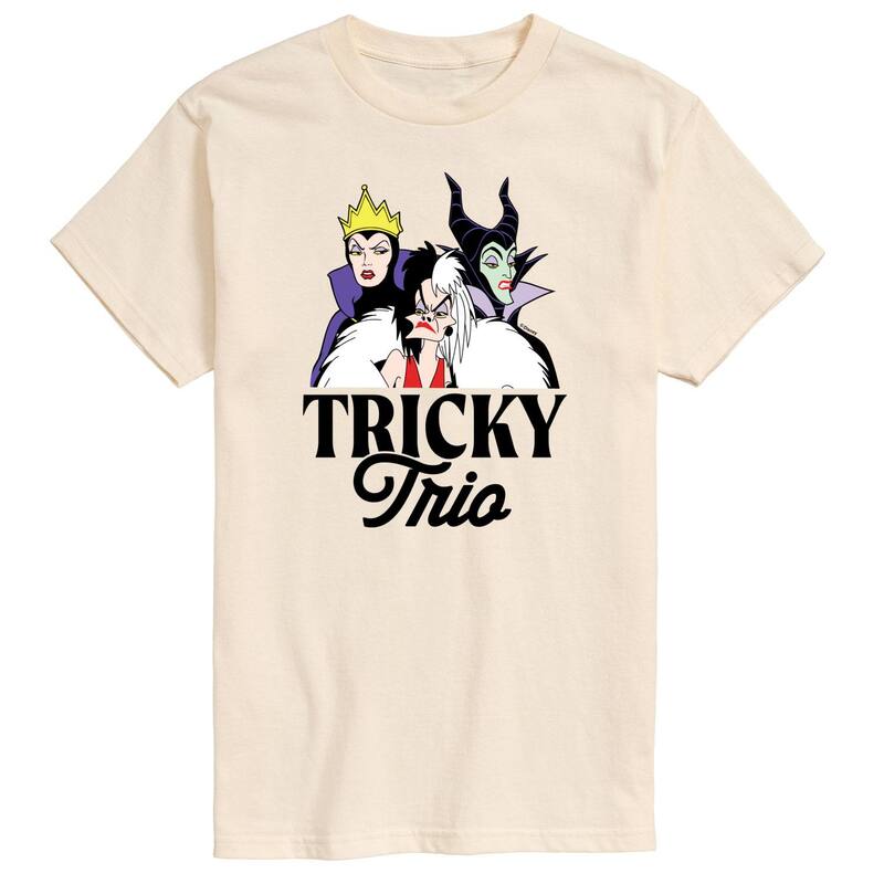 ディズニー メンズ トップス Tシャツ グラフィック Disney Villains Men's Tricky Trio Graphic Tee Beige ベージュ