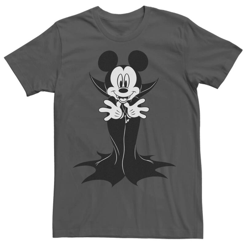 ディズニー メンズ トップス Tシャツ Disney's Mickey Mouse Men's Classic Halloween Mouse Vampire Costume Tee Charcoal チャコール