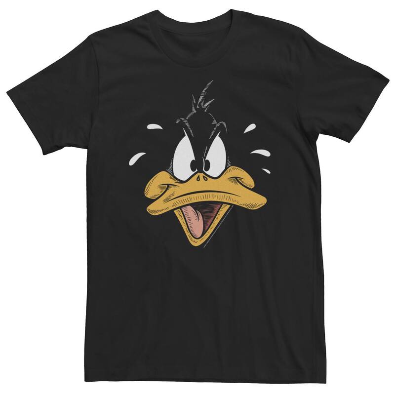 アニメキャラクター メンズ トップス Tシャツ トール Licensed Character Big & Tallooney Tunes Daffy Duck Sketched Big Face Tee Black ブラック