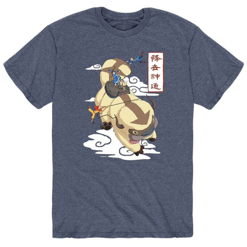 アニメキャラクター メンズ トップス Tシャツ Licensed Character Men's Avatar Appa Flying Tee Blue ブルー
