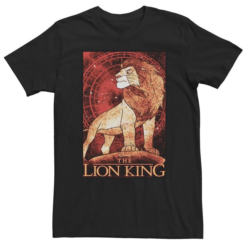 ディズニー ピクサー メンズ トップス Tシャツ トール Disney / Pixar Big & Tall Disney The Lion King Majestic Simba Stance Tee Black ブラック