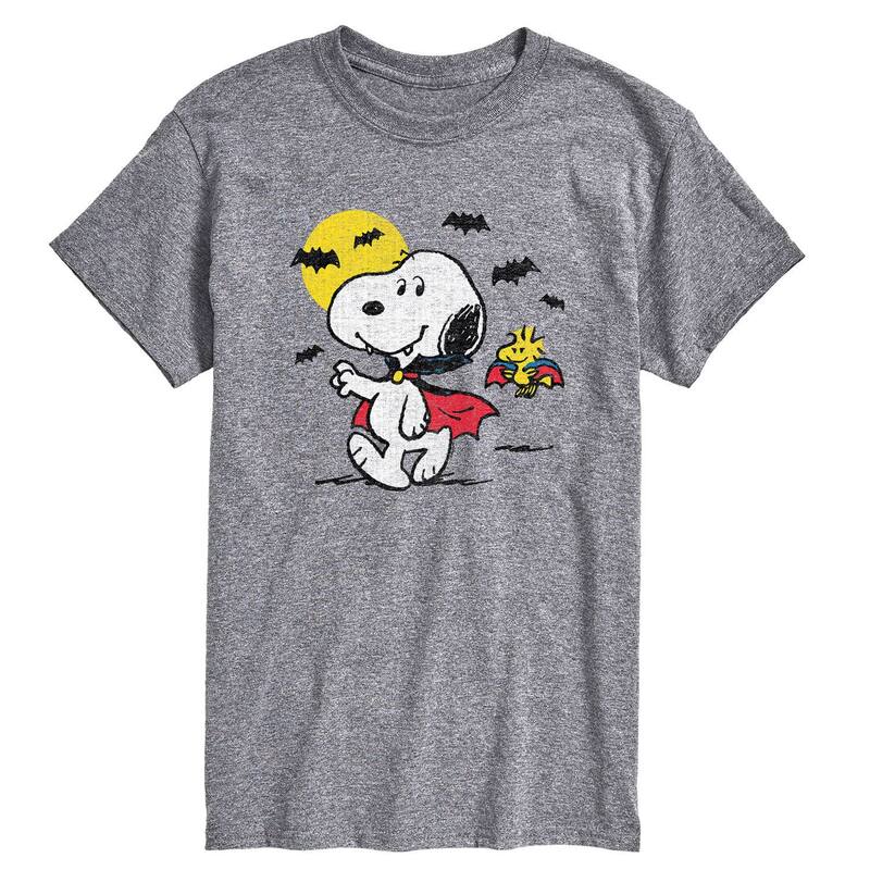 アニメキャラクター メンズ トップス Tシャツ Licensed Character Men's Peanuts Vampire Snoopy Tee Gray グレー