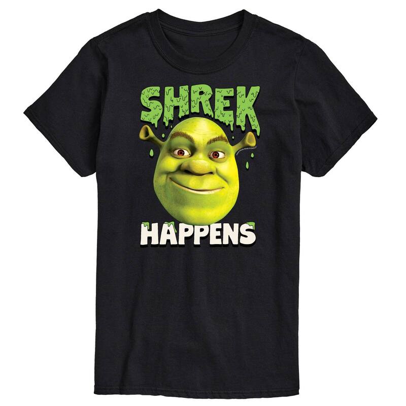アニメキャラクター メンズ トップス Tシャツ トール Licensed Character Big & Tall Shrek Happens Tee Black ブラック