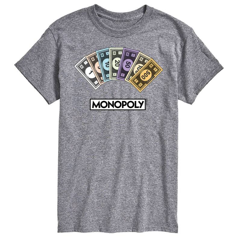 アニメキャラクター メンズ トップス Tシャツ トール グラフィック Licensed Character Big & Tall Monopoly Money Stack Graphic Tee Gray グレー