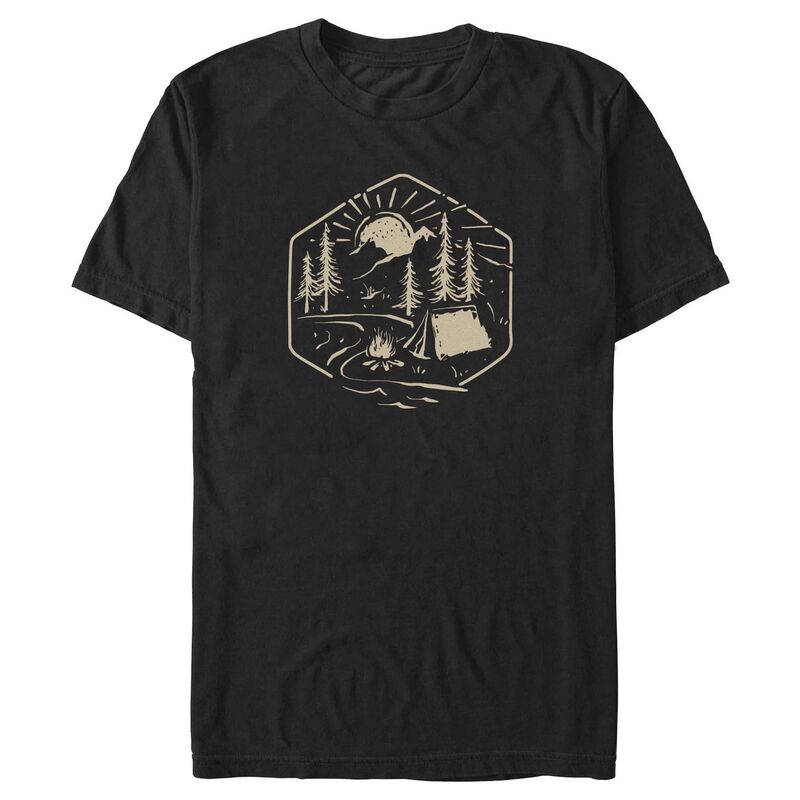 アンブランデッド メンズ トップス Tシャツ トール グラフィック Unbranded Big & Tall Mountain Camp Site Graphic Tee Black ブラック