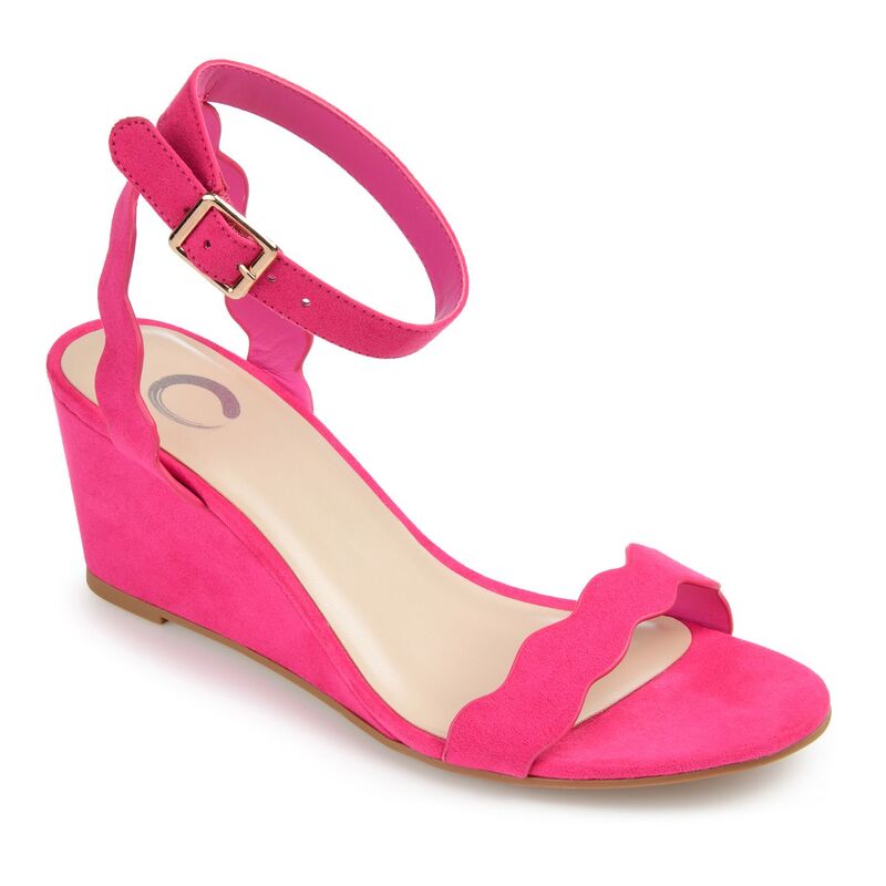 ジュルネ コレクション レディース シューズ パンプス サンダル Journee Collection Loucia Women's Wedge Sandals Magenta マゼンタ