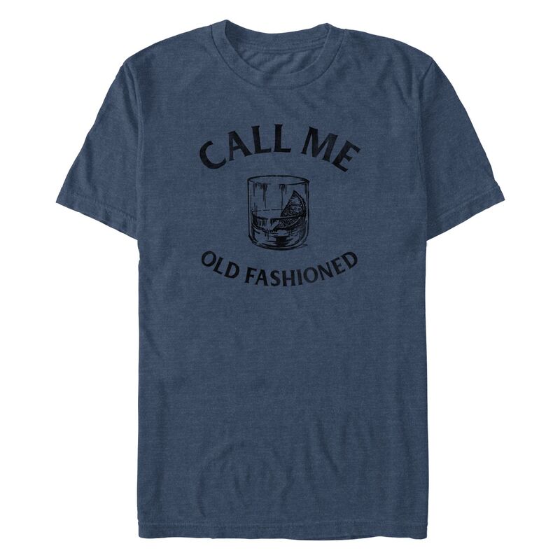 アニメキャラクター メンズ トップス Tシャツ トール Licensed Character Big & Tall "Call Me Old Fashioned" Drink Tee Navy Heather ヘザー