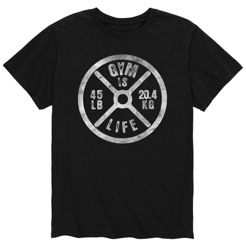 アニメキャラクター メンズ トップス Tシャツ Licensed Character Men's Gym Is Life Weight Platee Black ブラック