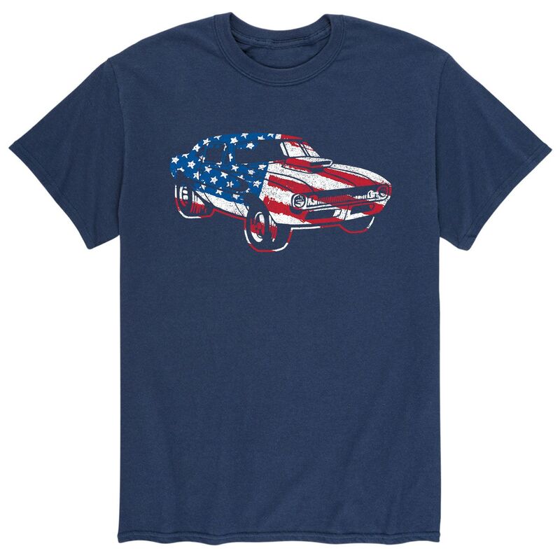 アニメキャラクター メンズ トップス Tシャツ Licensed Character Men's American Car Tee Blue ブルー