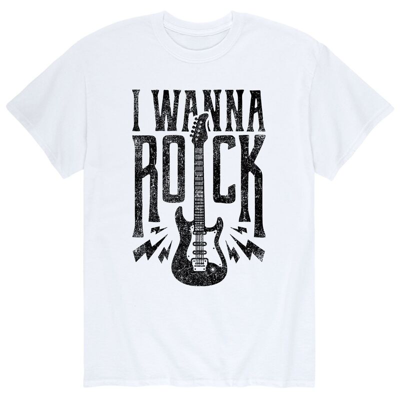 アニメキャラクター メンズ トップス Tシャツ Licensed Character Men's I Wanna Rock Black Tee White ホワイト
