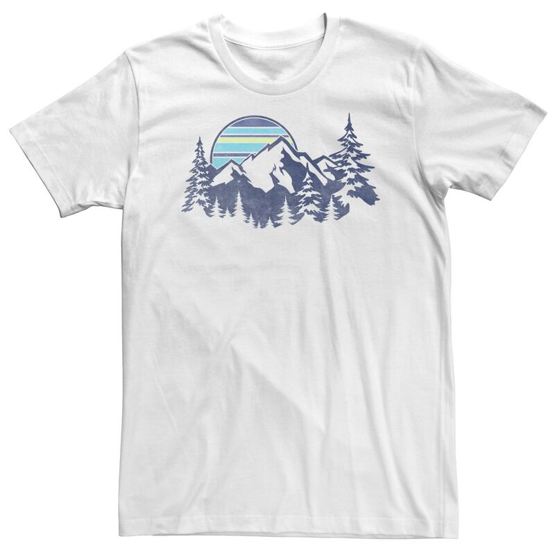 アニメキャラクター メンズ トップス Tシャツ トール Licensed Character Big & Tall Mountain Range Striped Sun Tee White ホワイト