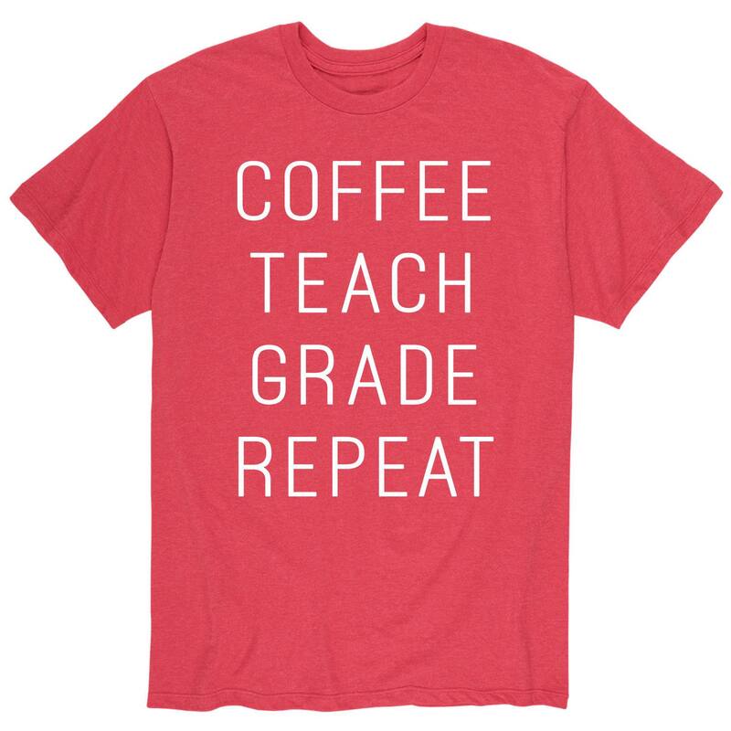 アニメキャラクター メンズ トップス Tシャツ Licensed Character Men's Coffee Teach Grade Repeatee Red レッド