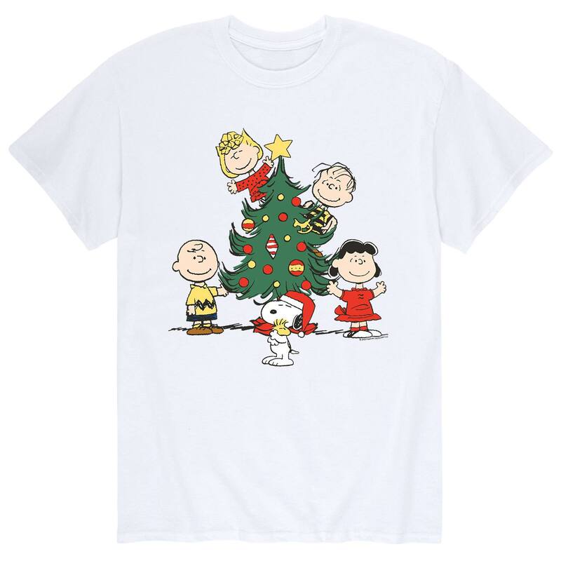 アニメキャラクター メンズ トップス Tシャツ Licensed Character Men's Peanuts Oh Christmas Tree Tee White ホワイト