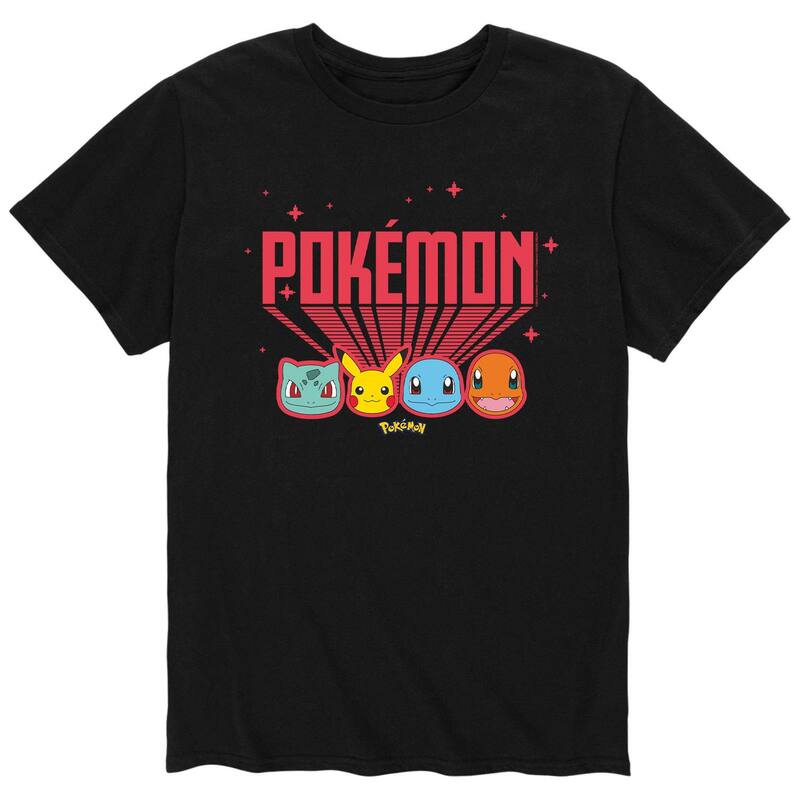 アニメキャラクター メンズ トップス Tシャツ Licensed Character Men's Pok mon Retro Tee Black ブラック
