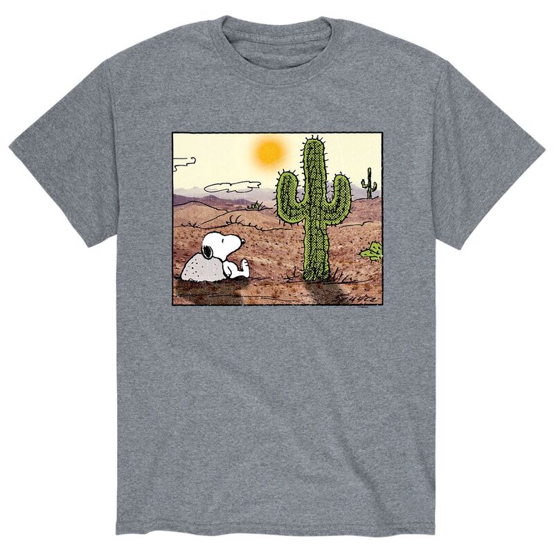 アニメキャラクター メンズ トップス Tシャツ Licensed Character Men's Peanutsnoopy Desertee Gray グレー