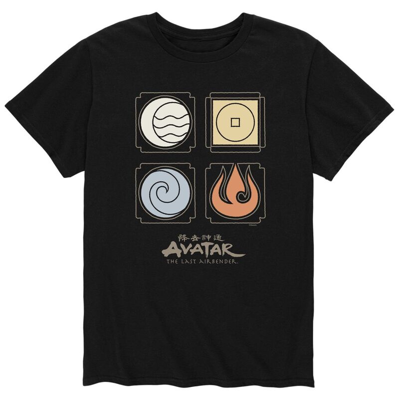 アニメキャラクター メンズ トップス Tシャツ Licensed Character Men's Avatar Nationsymbols Tee Black ブラック
