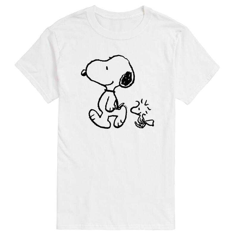 アニメキャラクター メンズ トップス Tシャツ Licensed Character Men's Peanutsnoopy Woodstock Walk Tee White ホワイト