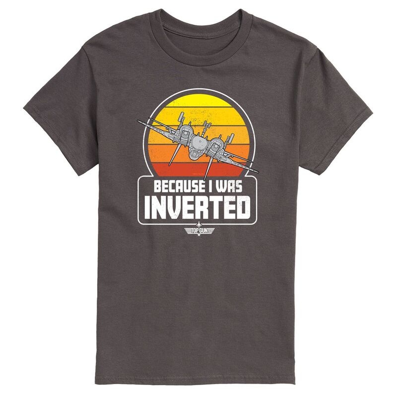 アニメキャラクター メンズ トップス Tシャツ Licensed Character Men's Top Gun Inverted Tee Charcoal チャコール