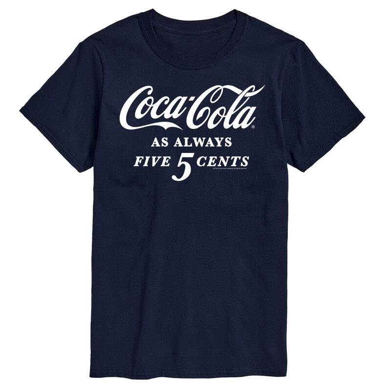アニメキャラクター メンズ トップス Tシャツ トール グラフィック Licensed Character Big & Tall Coca-Colas Always Five Cents Graphic Tee Navy ネイビー